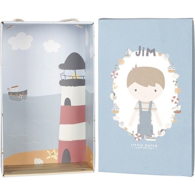 Little Dutch Pop - Knuffelpop - Jim - Blauw - 50cm - Little Dutch