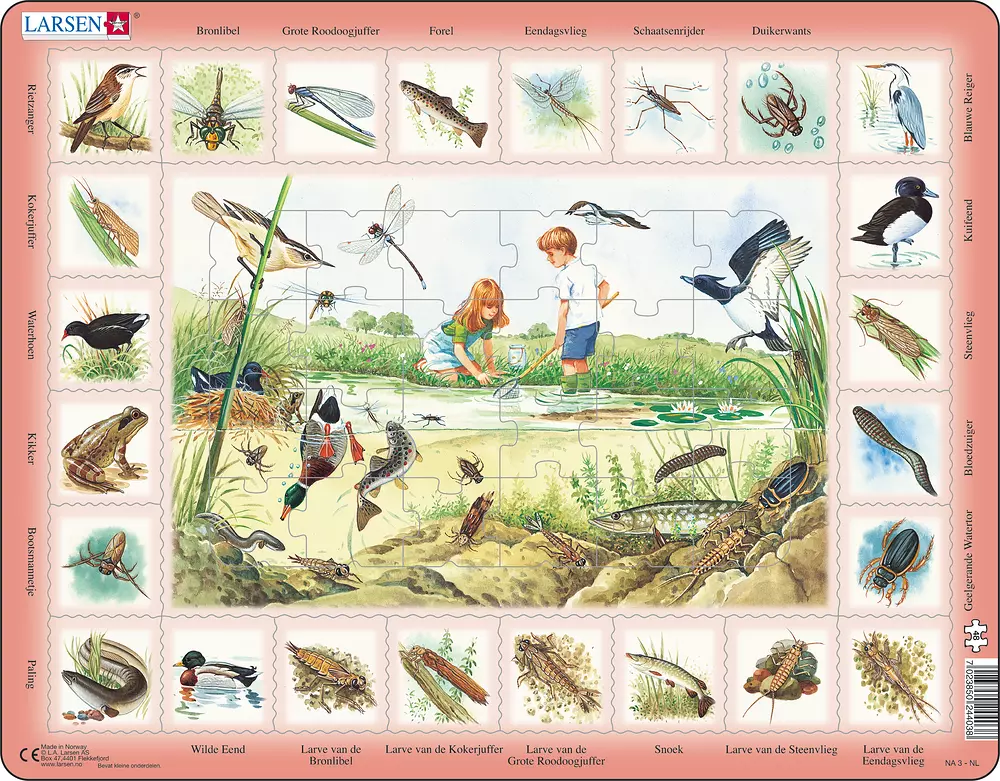 Puzzel - Flora en fauna in de sloot - 48st - Karton