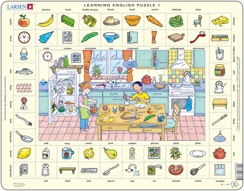 Puzzel - Learning English - 70st - Karton