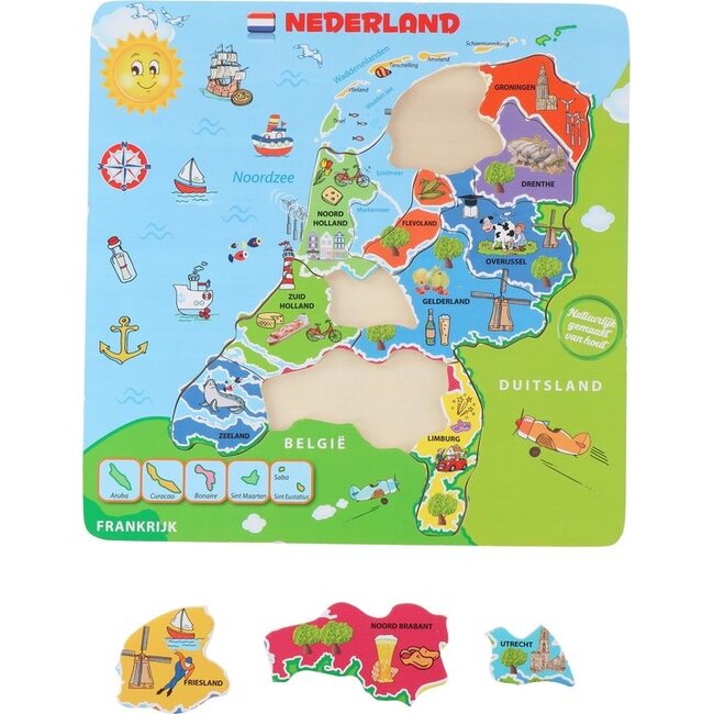 Puzzel - Nederland - Hout - 30,5x31cm
