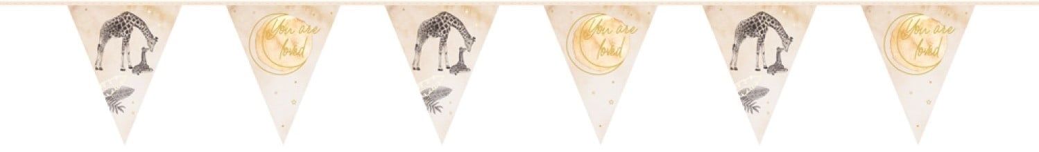 Vlaggenlijn - Baby safari - You are loved - Naturel - 6m