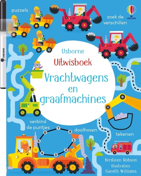 Boek - Uitwisboek - Vrachtwagens en graafmachines - 3+