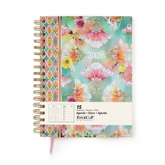 Paperclip Bureau agenda - 2026 - Bloemen - Fuchsia