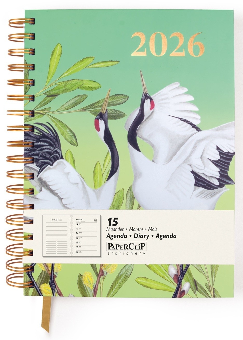 Bureau agenda - Wildlife - Japanse kraanvogels - Groen