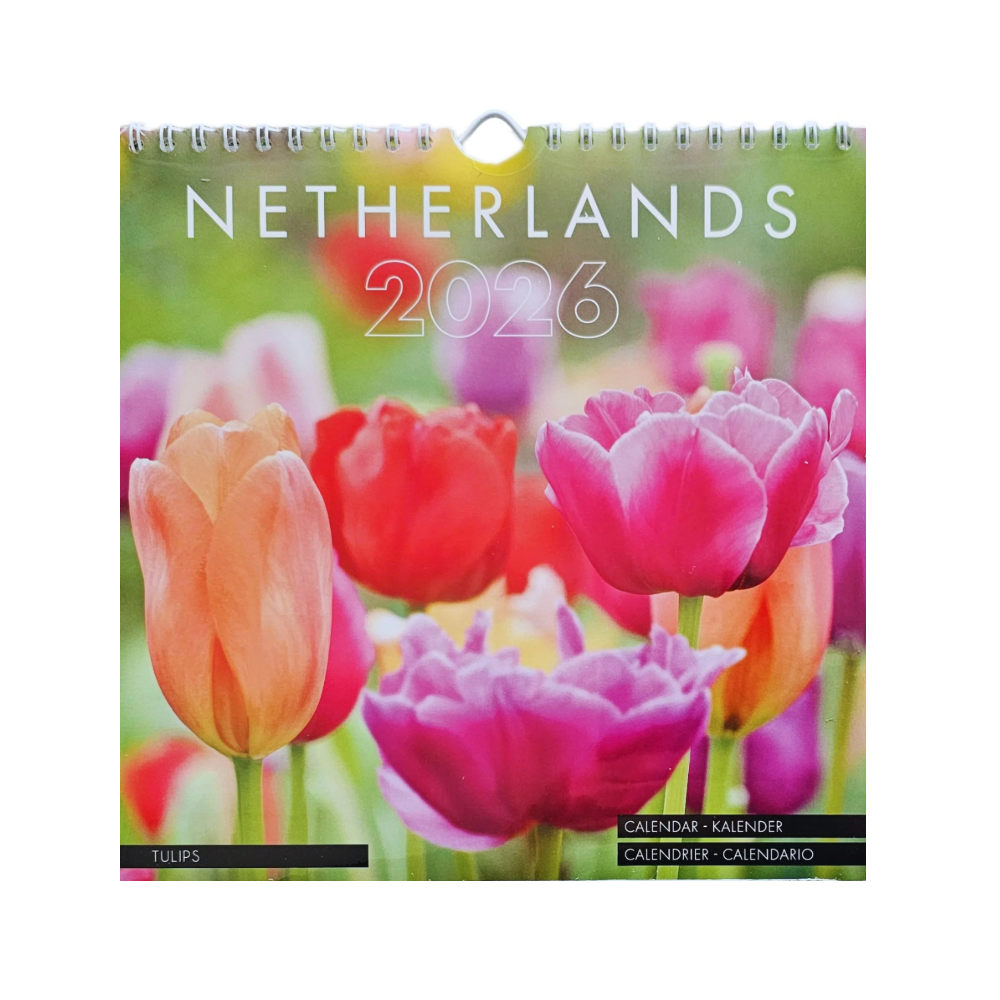 Maand kalender klein - 2026 - Netherlands - Tulips - 20x20cm