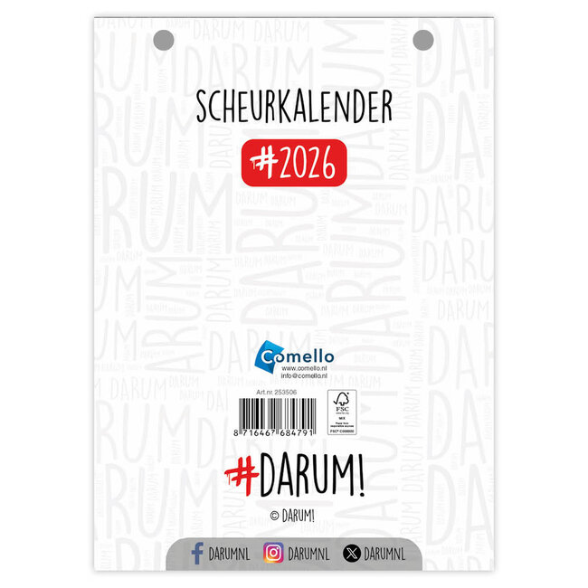 Comello Scheurkalender - 2026 - Darum - 13x18cm