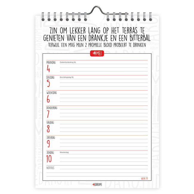 Comello Week notitiekalender - 2026 - Darum - 16,5x23cm