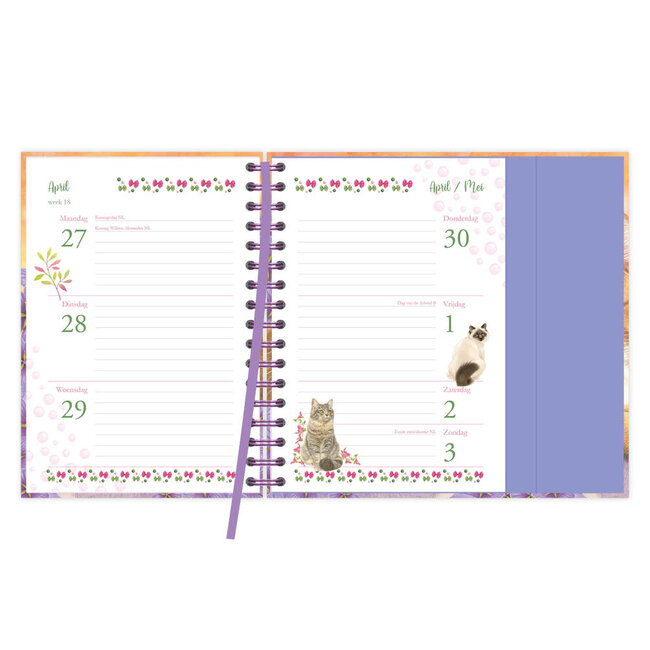 Comello Spiraal agenda - 2026 - Franciens katten - Merah - 11x15.5cm