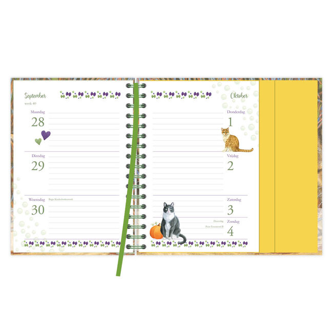 Comello Spiraal agenda - 2026 - Franciens katten - Evi - 11x15.5cm