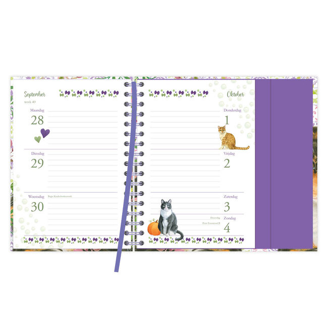 Comello Spiraal agenda - 2026 - Franciens katten - Laura - 11x15.5cm