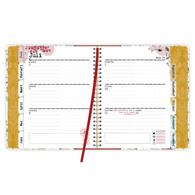Comello Week planner - Agenda - 2026 - Studio onszelf - Flower field - 16,3x20,3cm