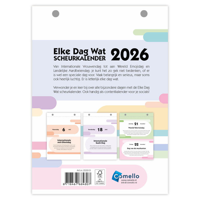 Comello Scheurkalender - 2026 - Elke dag wat - 13x18cm
