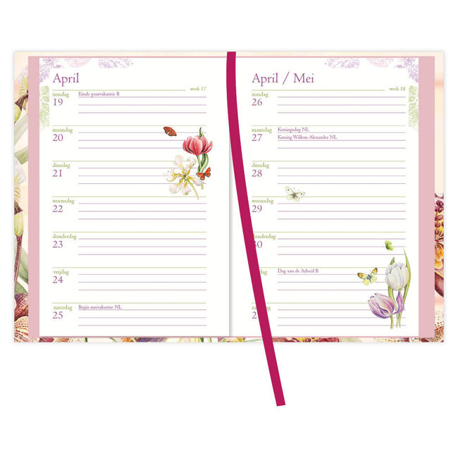 Comello Zak agenda - 2026 - Janneke Brinkman - Orchidee - 8.3x11.5cm
