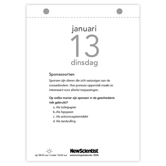 Comello Scheurkalender - 2026 -Wetenschapsscheurkalender - 13x18cm
