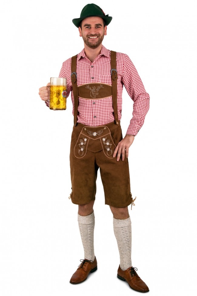 Lederhose - Bruin - mt.56 - XXL