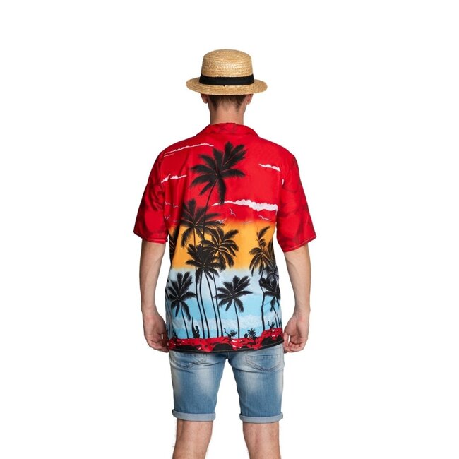 Partychimp Shirt - Hawaii - Red paradise - S/M