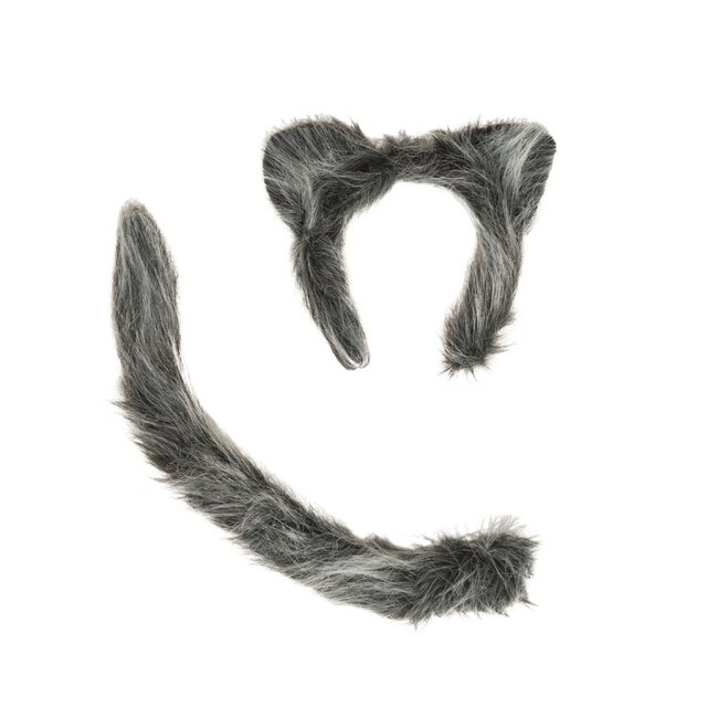 Partychimp Dierenset - Wolf - Hoofdband & staart