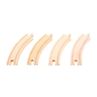 BigJigs Rails - Lange bochten - 4dlg.