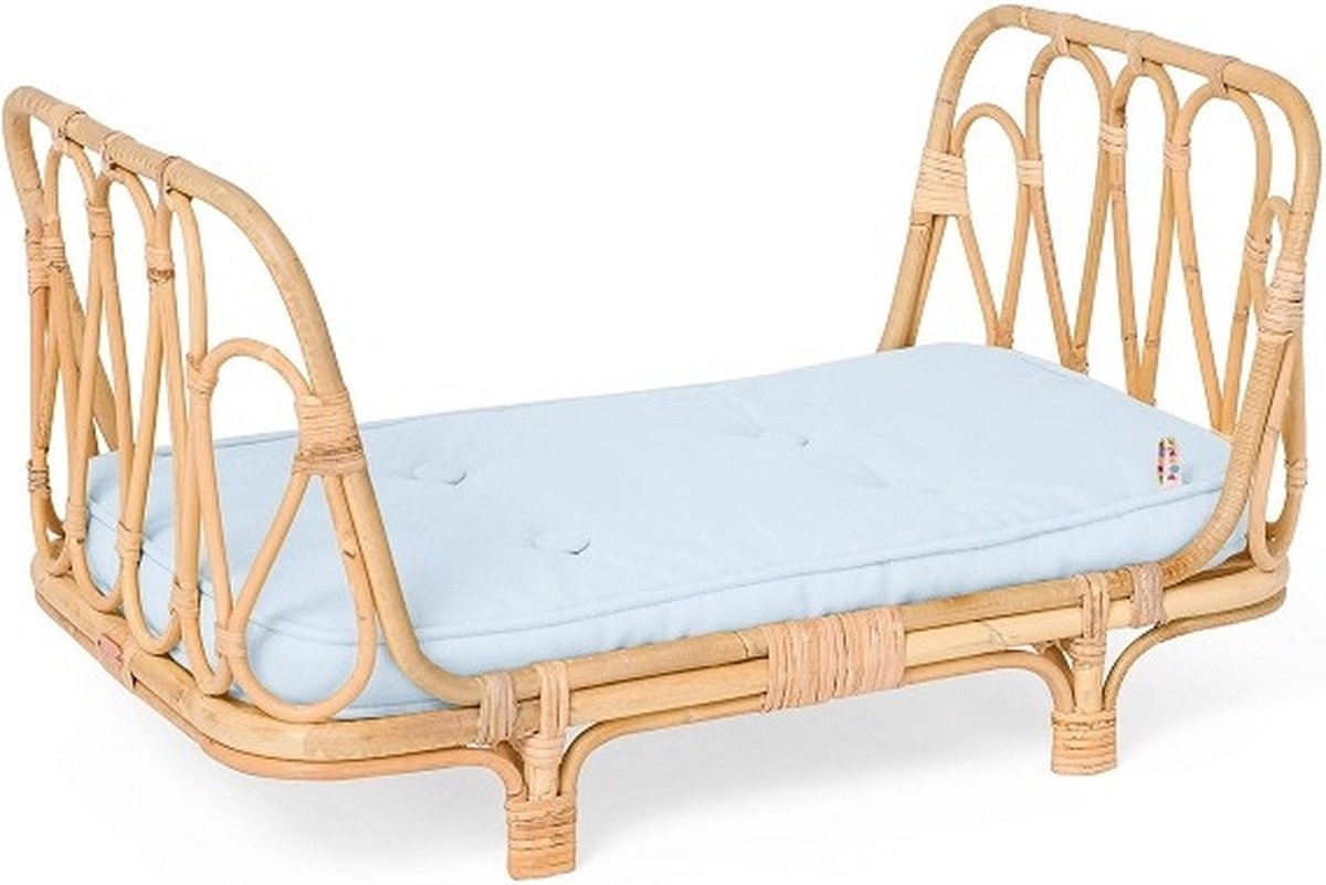 Poppenbed - Rotan - Inclusief matrasje***