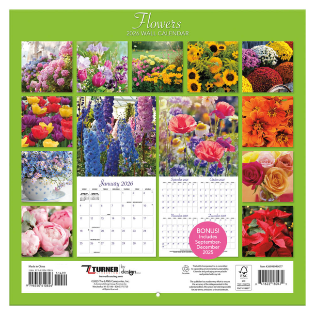 Comello Kalender - 2026 - Bloemen - 30x30cm