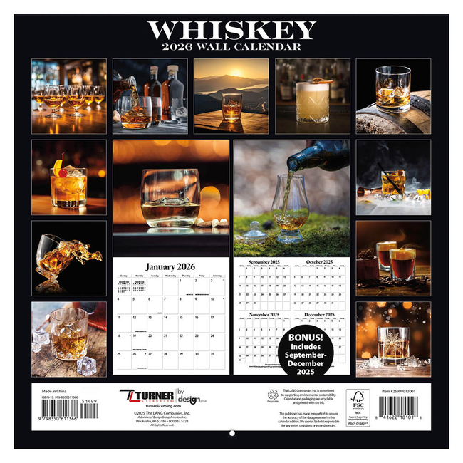 Comello Kalender - 2026 - Whiskey - 30x30cm