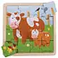 BigJigs Puzzel - Koe met kalf - Hout - 18x18cm - 16st.