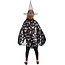 Partychimp Kostuum - Heksencape met hoed - Zwart/zilver - Voor kinderen - One size