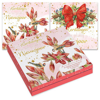 Comello Kaarten - Kerst - Janneke Brinkman - Amaryllis & strik - 10st.