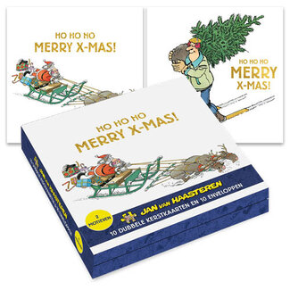 Comello Kaarten - Kerst - Jan van Haasteren - Rendieren voor arreslee & skiën met boom - 10st.