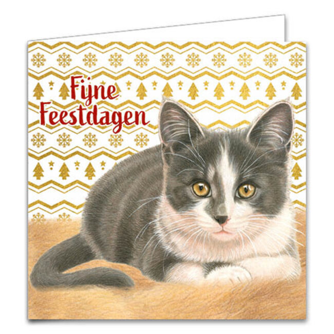 Comello Kaarten - Kerst - Franciens katten -  Kittens met goudpatroon - 10st.