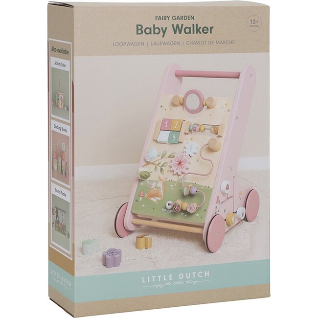 Little Dutch Babywalker - Loop / duwwagen - Fairy Garden - Met activiteiten - Roze