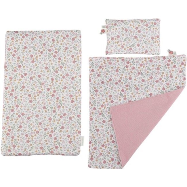 Little Dutch Poppenbed - Soft flowers - Met bekleding - Hout - 31,6x27,5x43cm