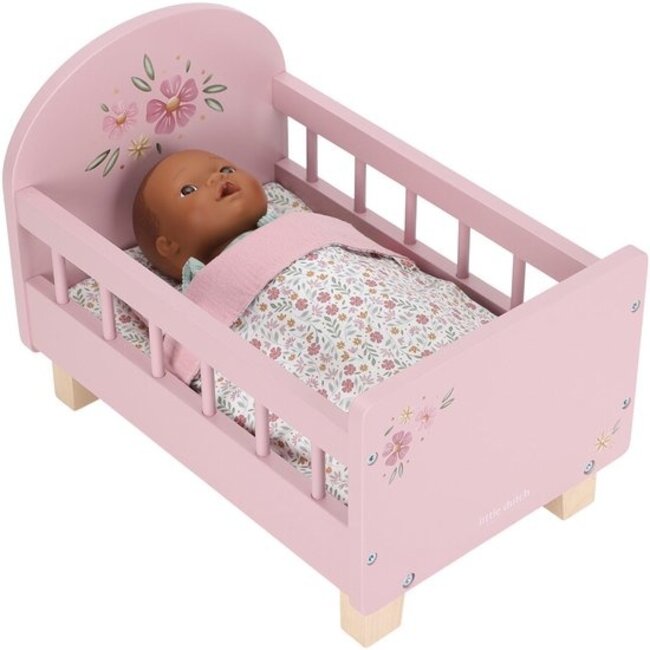 Little Dutch Poppenbed - Soft flowers - Met bekleding - Hout - 31,6x27,5x43cm