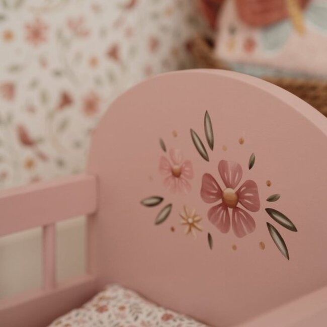 Little Dutch Poppenbed - Soft flowers - Met bekleding - Hout - 31,6x27,5x43cm
