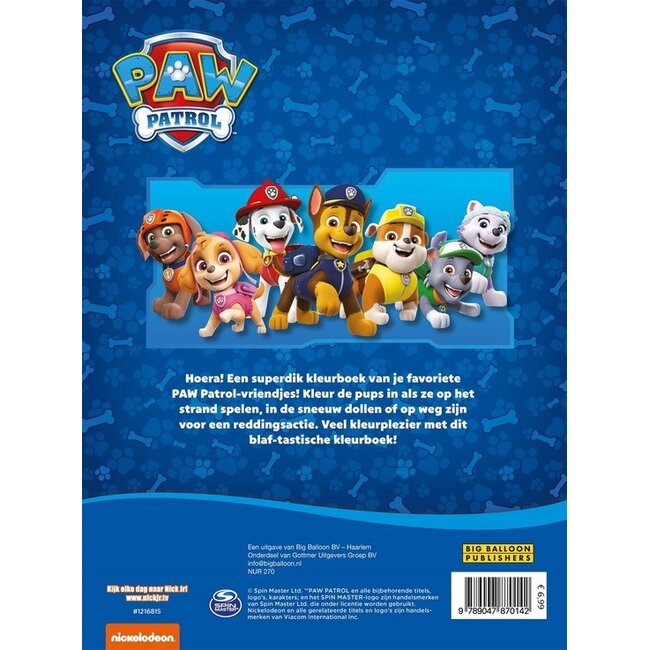 Harlekijn Boek - Kleurboek - Paw patrol