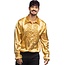 Haza-Witbaard Kostuum - Disco - Blouse - Goud - Met ruches - XS / S