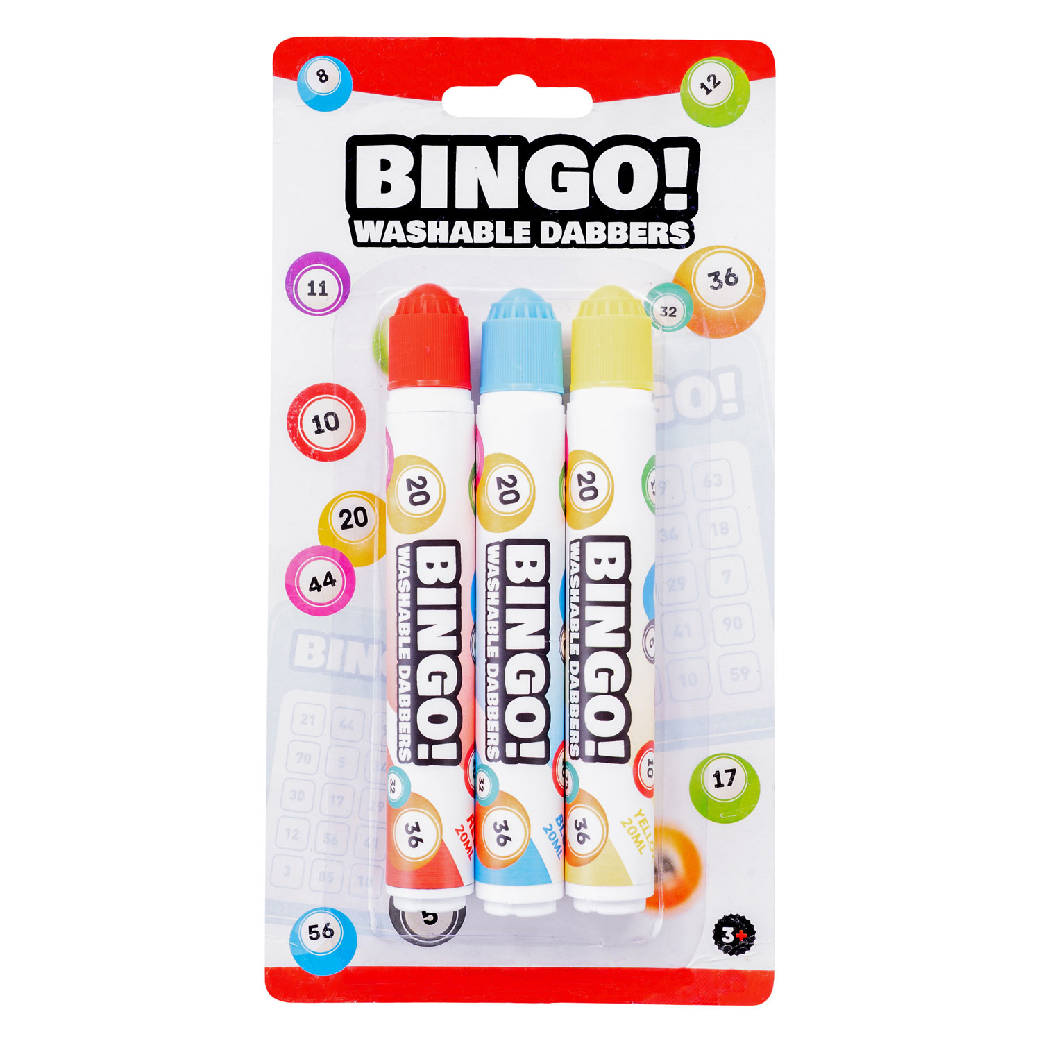 Bingostiften - Rood, geel & blauw - 3st.