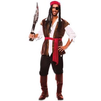 Haza-Witbaard Kostuum - Piraat / zeerover - M/L