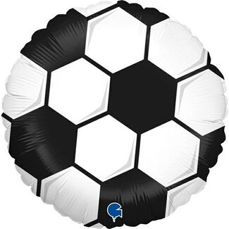 Haza-Witbaard Folieballon - Voetbal - Zwart wit - 45cm - Zonder vulling