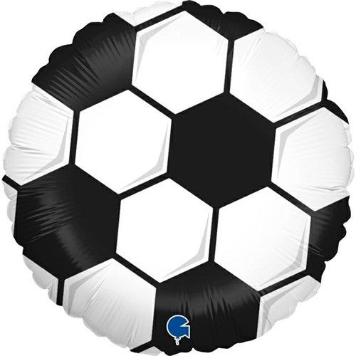 Folieballon - Voetbal - Zwart wit - 45cm - Zonder vulling