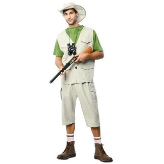 Haza-Witbaard Kostuum - Safari gids - Broek, shirt, vest & hoed - XL