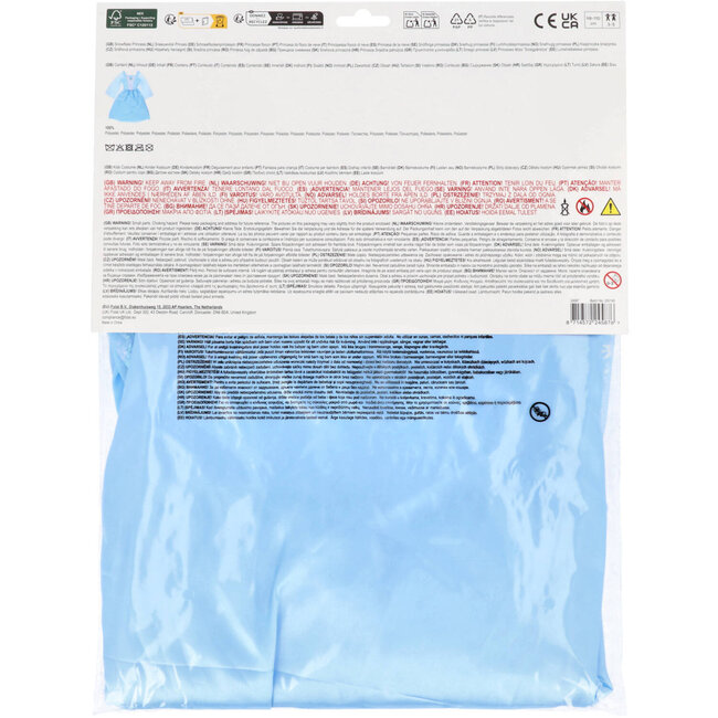 Folat Kostuum - Jurk - Prinses - Sneeuwvlokje - Lichtblauw - mt.98/110