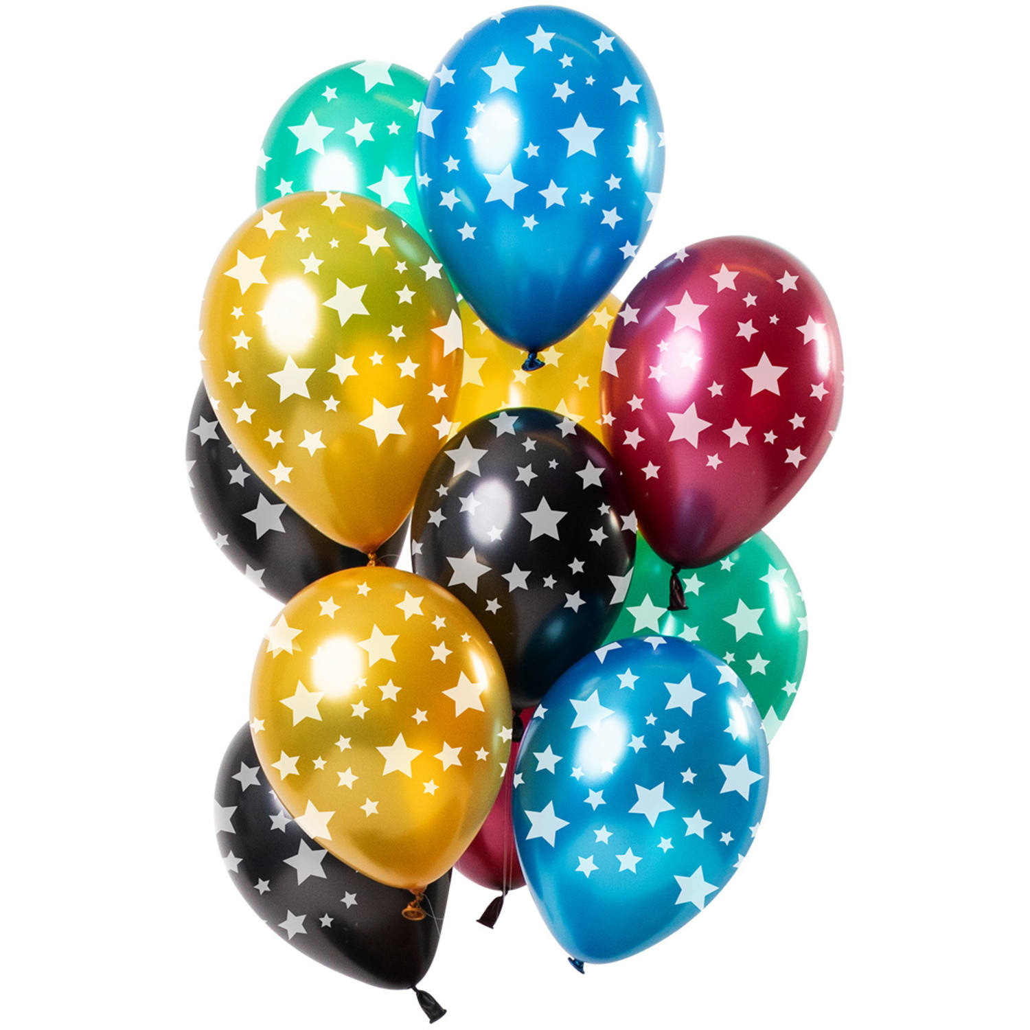 Ballonnen - Metallic - Sterren - Diverse kleuren - 30cm - 12st.