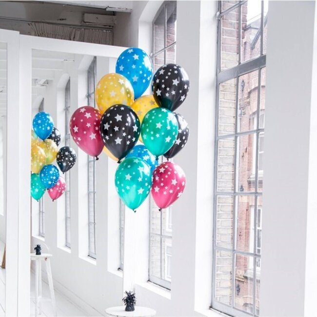 Folat Ballonnen - Metallic - Sterren - Diverse kleuren - 30cm - 12st.