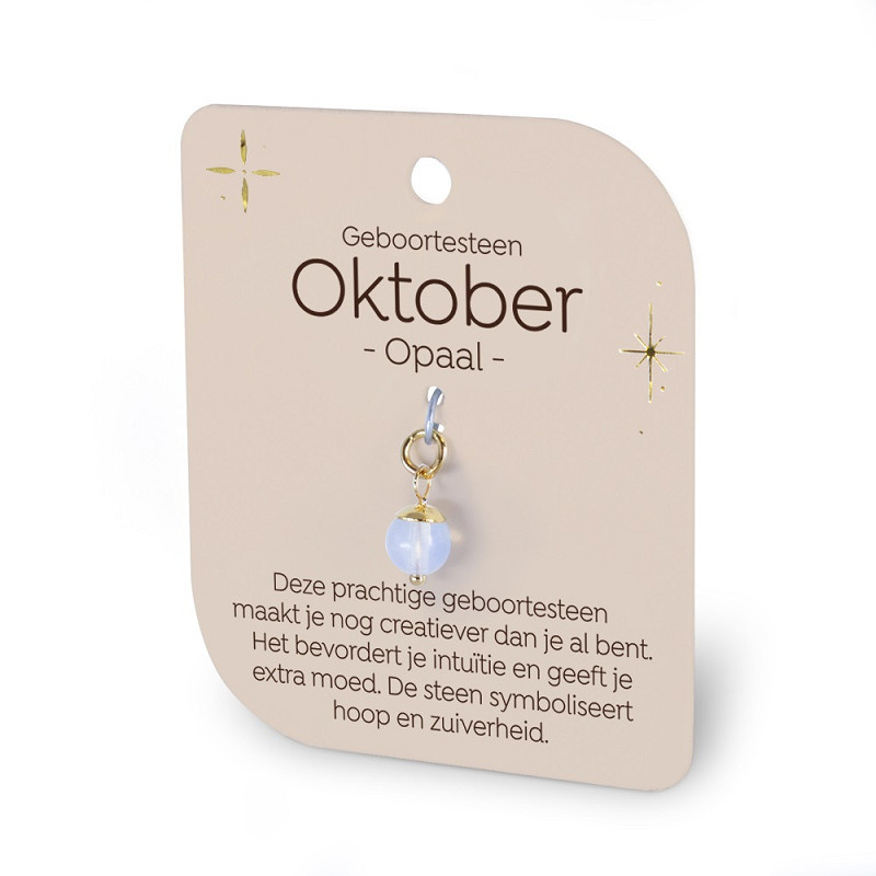 Gouden Charm - Geboortesteen - Oktober