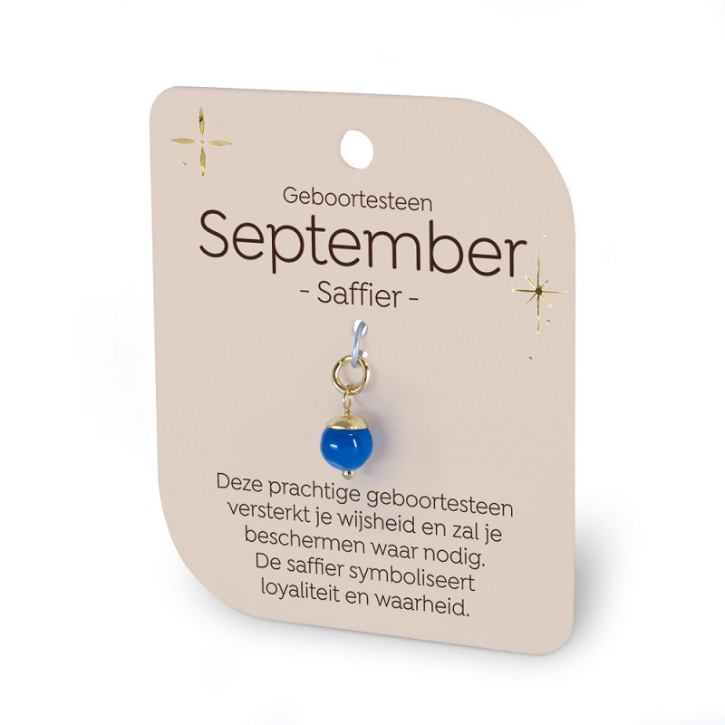 Gouden Charm - Geboortesteen - September