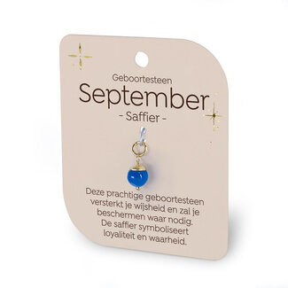 Miko Gouden Charm - Geboortesteen - September