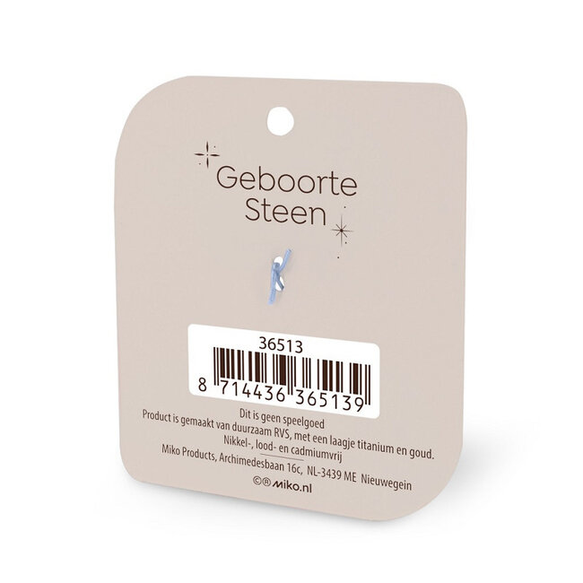 Miko Gouden Charm - Geboortesteen - Januari