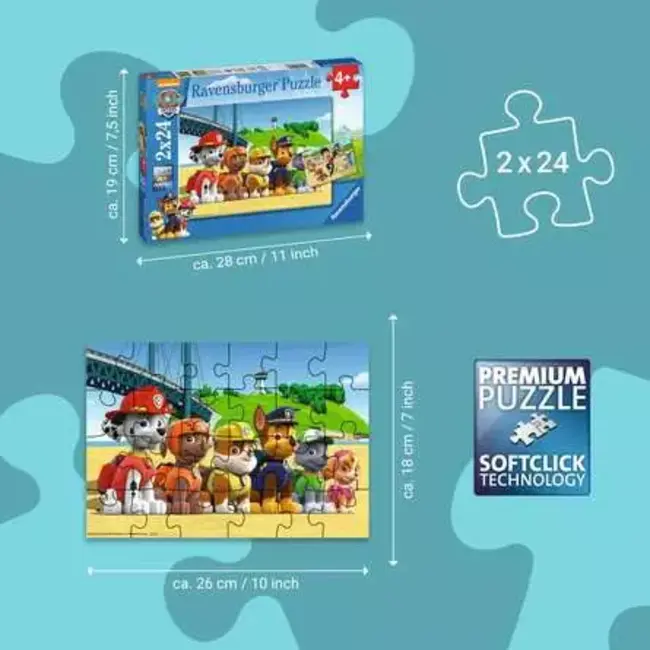 Ravensburger Puzzel - Paw patrol - Dappere honden - 2x24st.