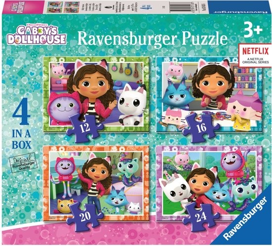 Puzzel - Gabby's dollhouse - 12, 16, 20 & 24st.